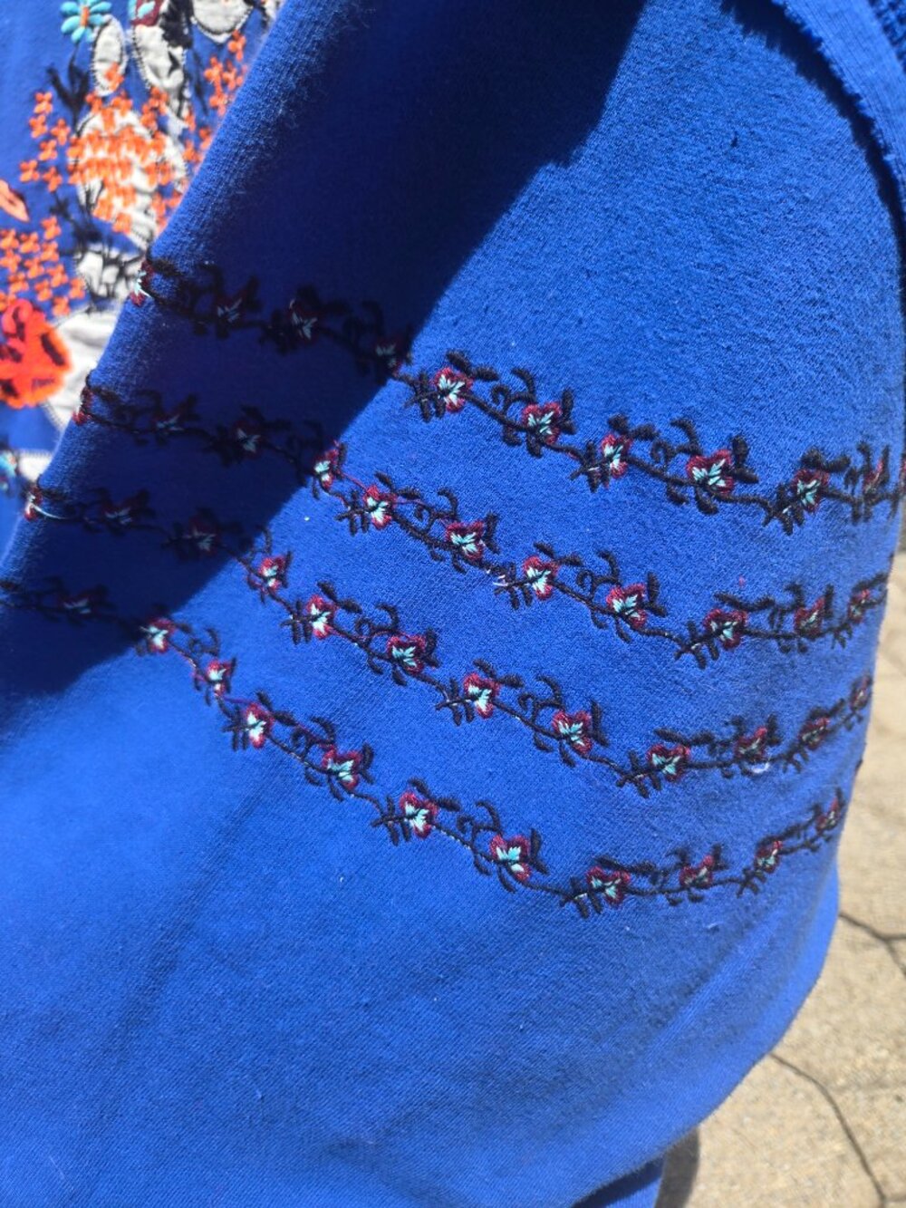 Sold out Free people at my best embroidered hoodie in stellar blueXS - Picture 15 of 17